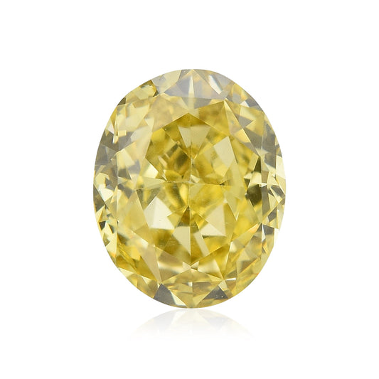 0.57 Carat Fancy Deep Yellow Oval Diamond SI1 GIA