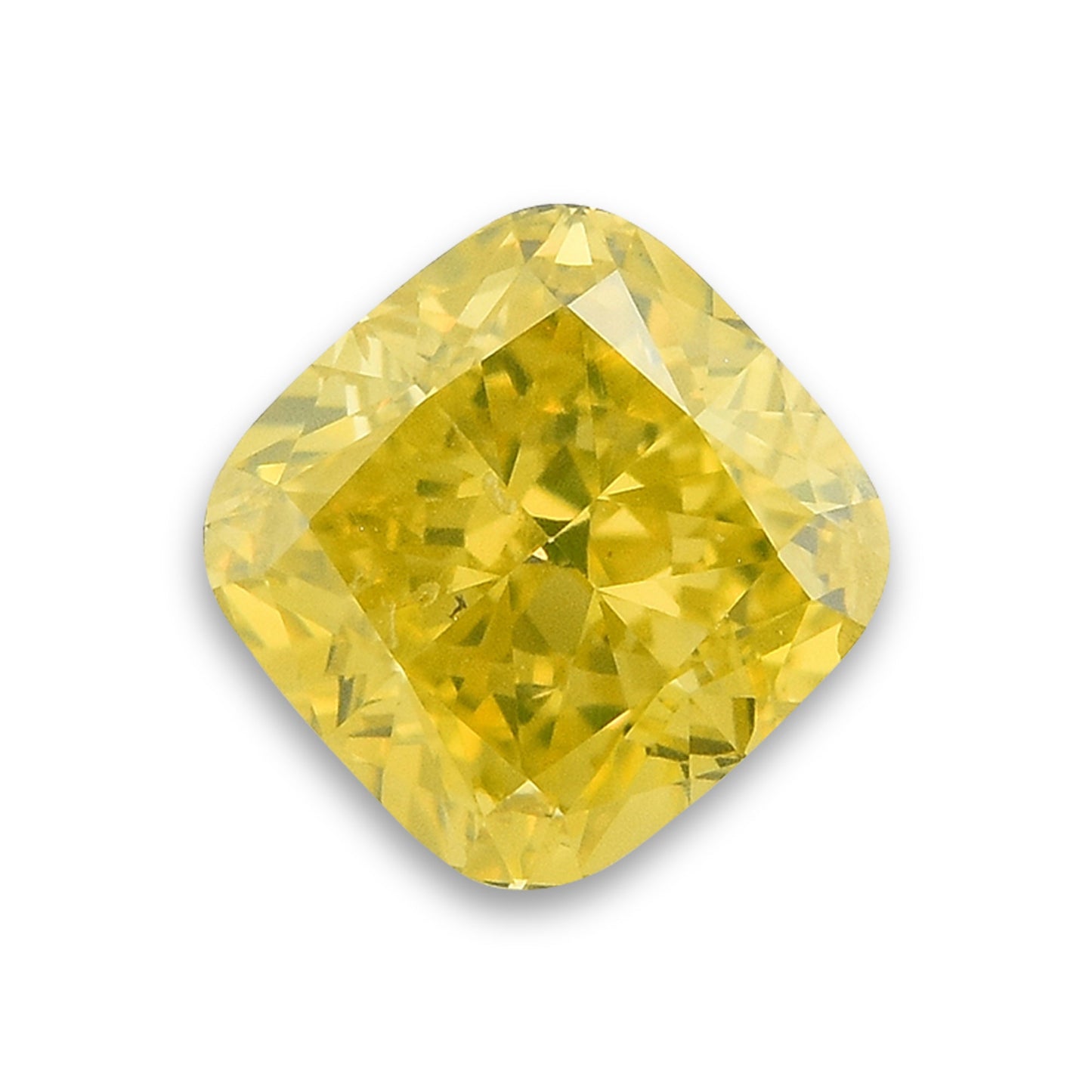 0,64 Karat Fancy Vivid Grünlich Gelber Kissen-Diamant GIA