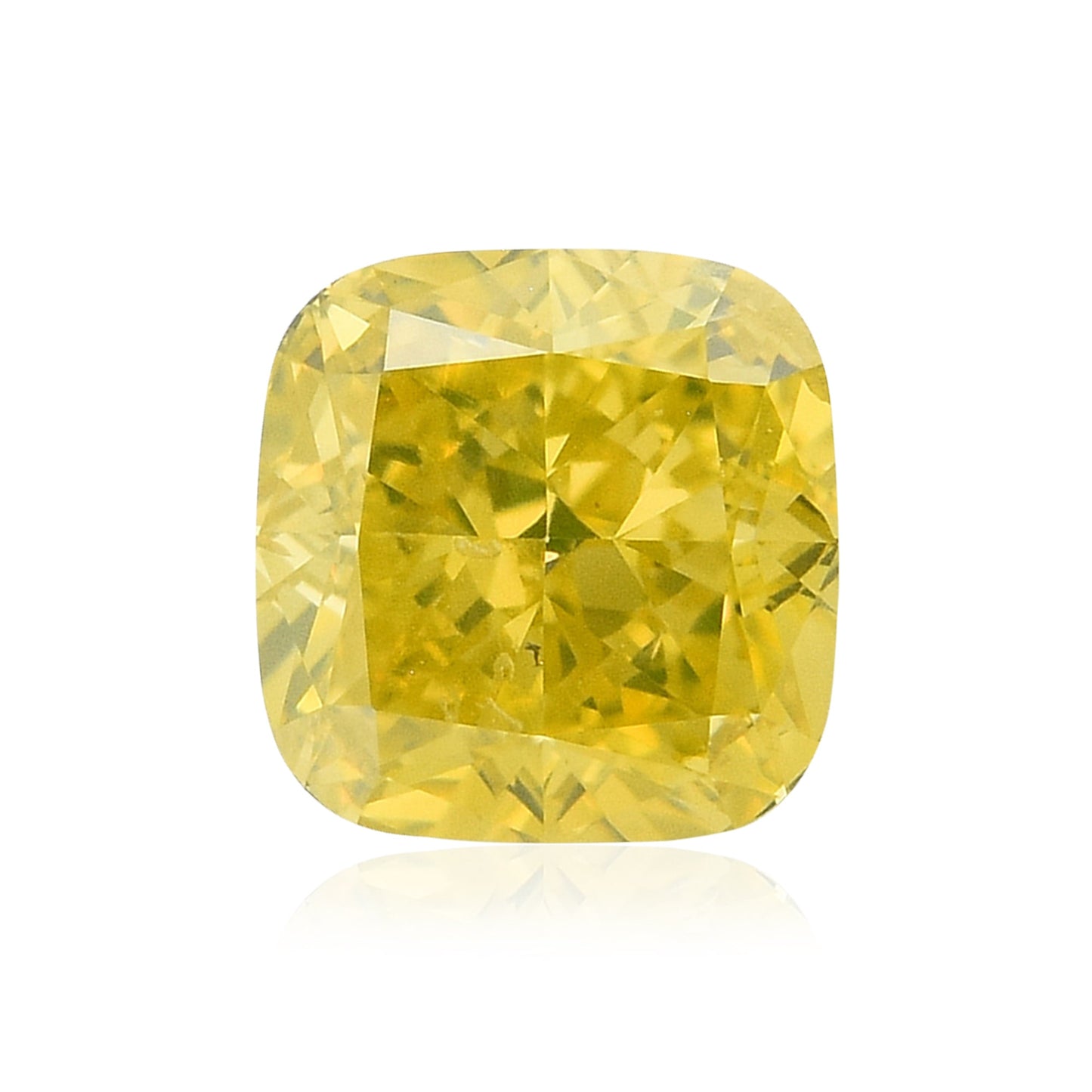0,64 Karat Fancy Vivid Grünlich Gelber Kissen-Diamant GIA
