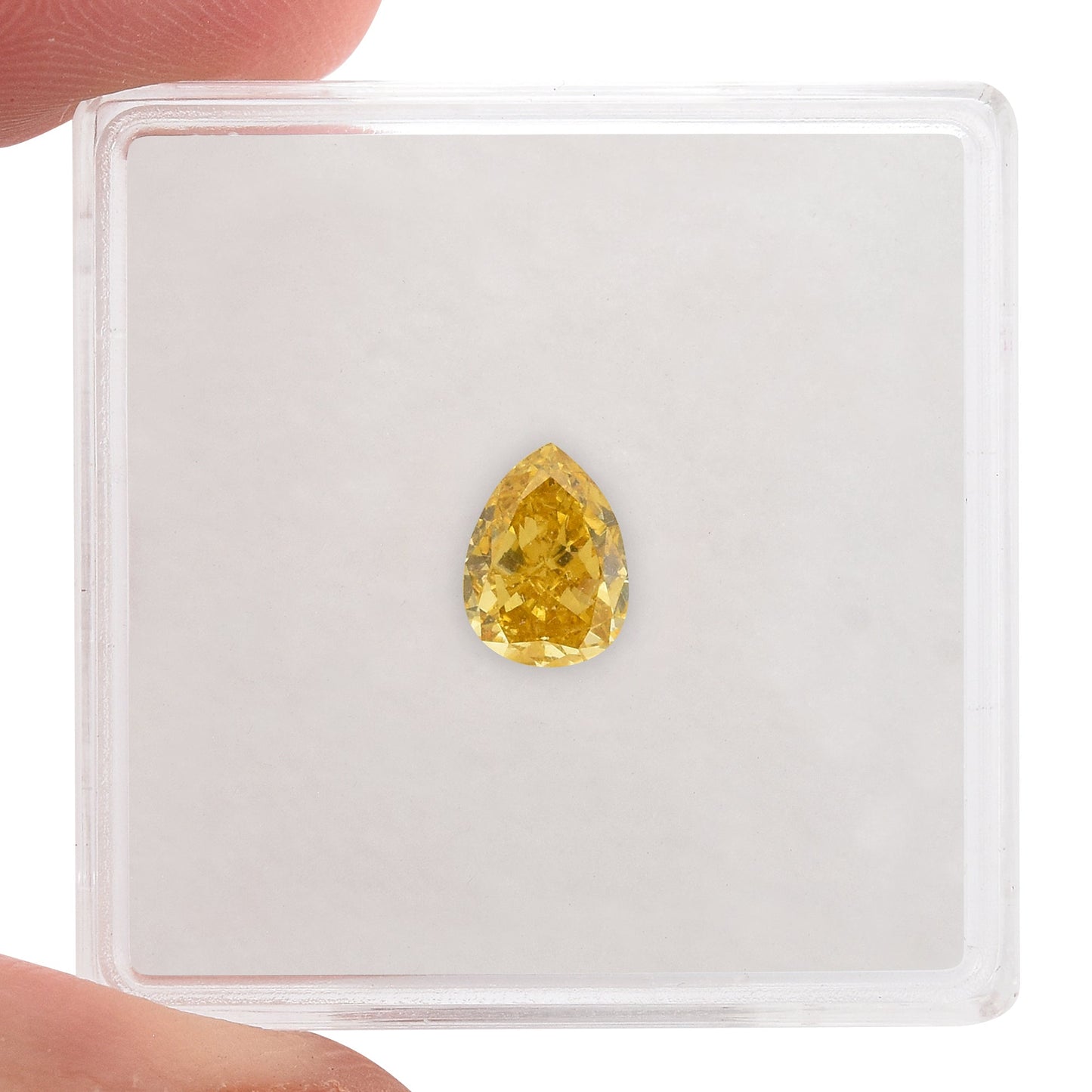 0,72 Karat Fancy Intense Orange Yellow Pear Diamond VS1 GIA