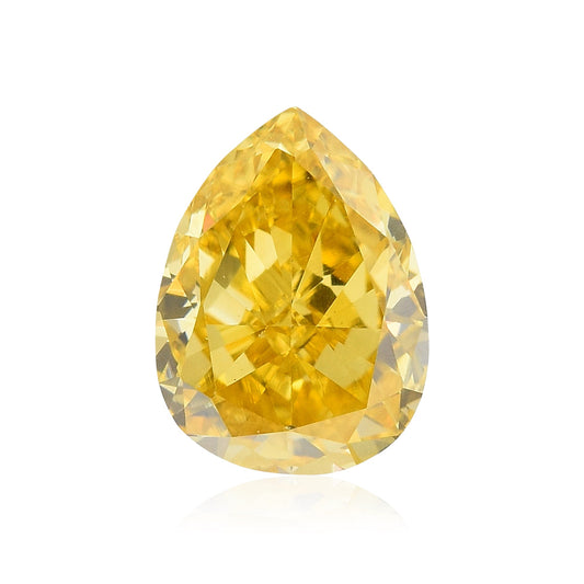 0.72 Carat Fancy Intense Orangy Yellow Pear Diamond VS1 GIA