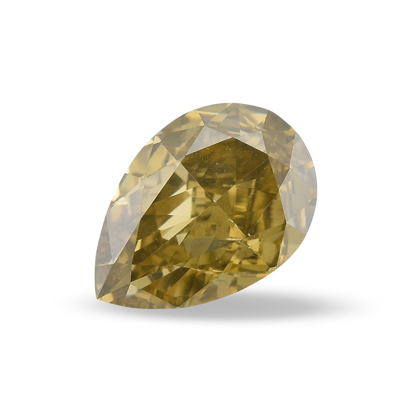 1,08 Karat Fancy Dark Brown Greenish Yellow Birnear Diamond SI1 GIA
