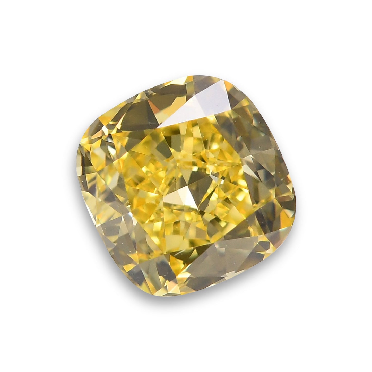 1,01 Karat Fancy Intense Yellow Cushion Diamond VS2 GIA