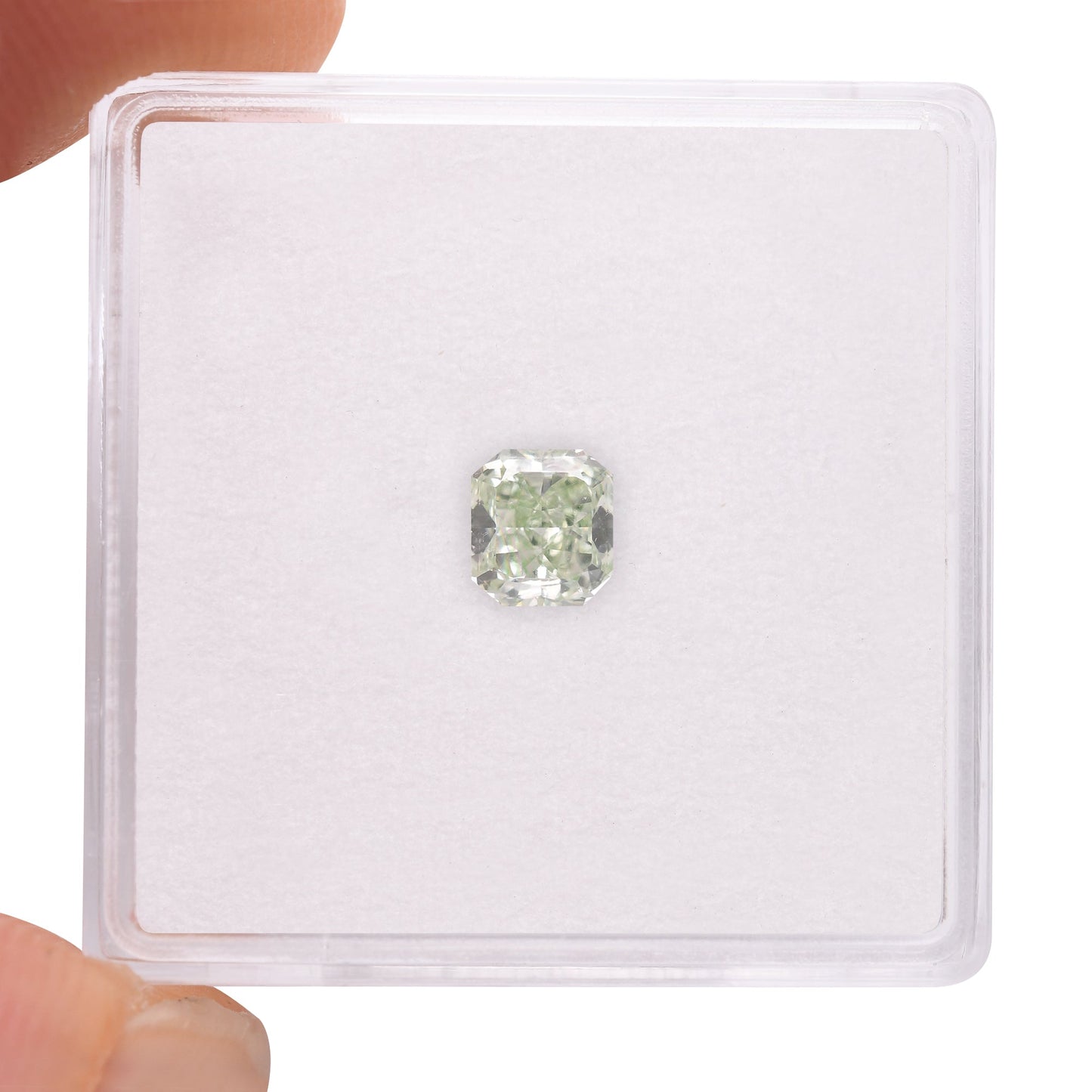 0,50 Karat Fancy Intense Green Radiant Diamant VS1 GIA