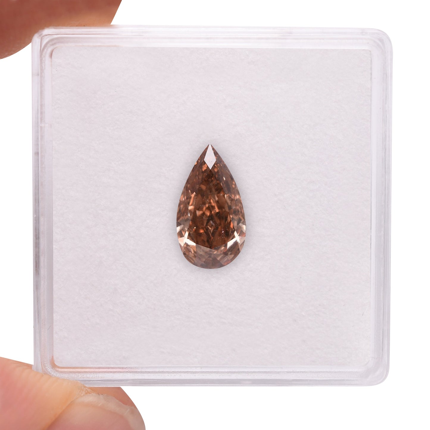 1,03 Karat Fancy Dark Orange Brown Birnenförmiger Diamant VVS2 GIA