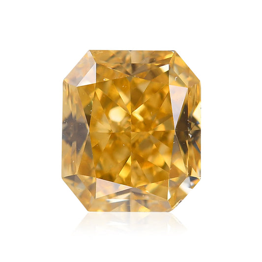 0.77 Carat Fancy Intense Orangy Yellow Radiant Diamond SI1 GIA