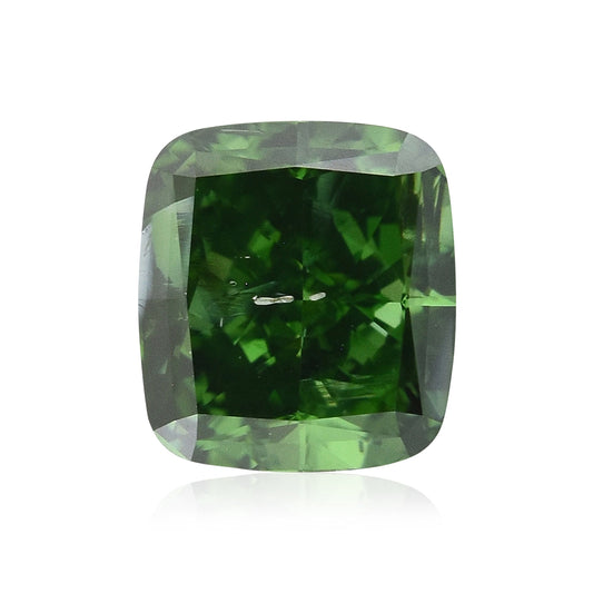 0,50 Karat Fancy Deep Green Cushion Diamond I2 GIA