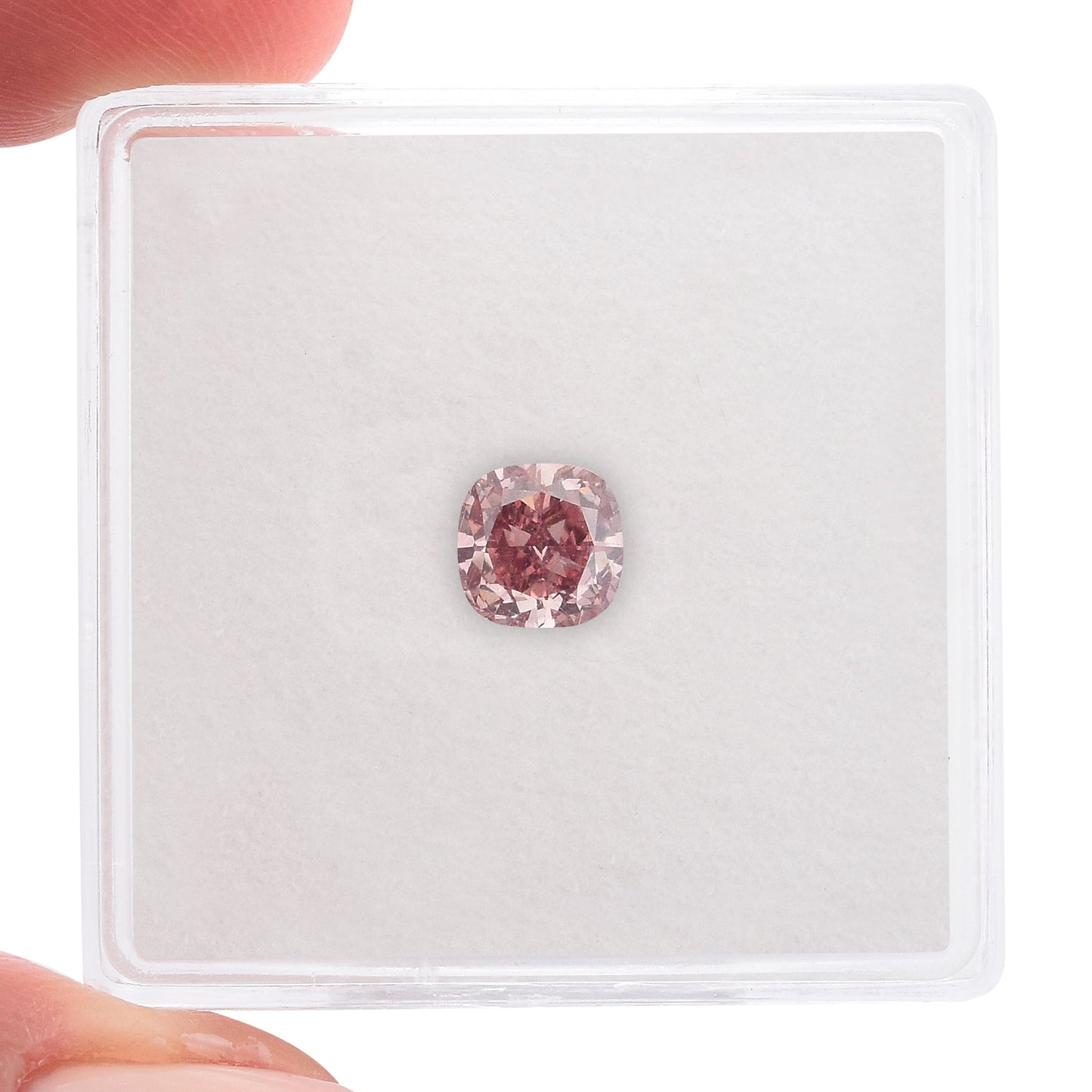 0,52 Karat Fancy Intense Pink Cushion Diamant VS2 GIA