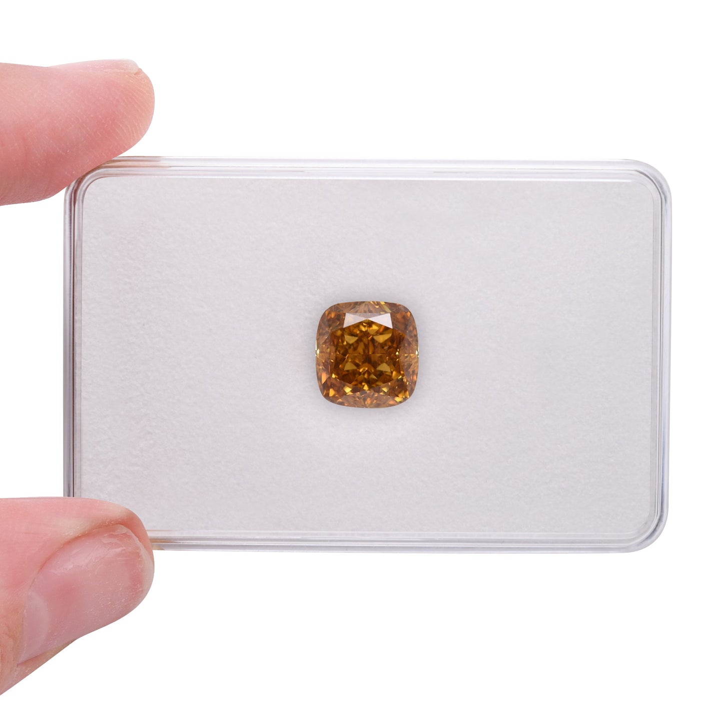 5,73 Karat Fancy Deep Brownish Orange Yellow Cushion Diamond SI1 GIA