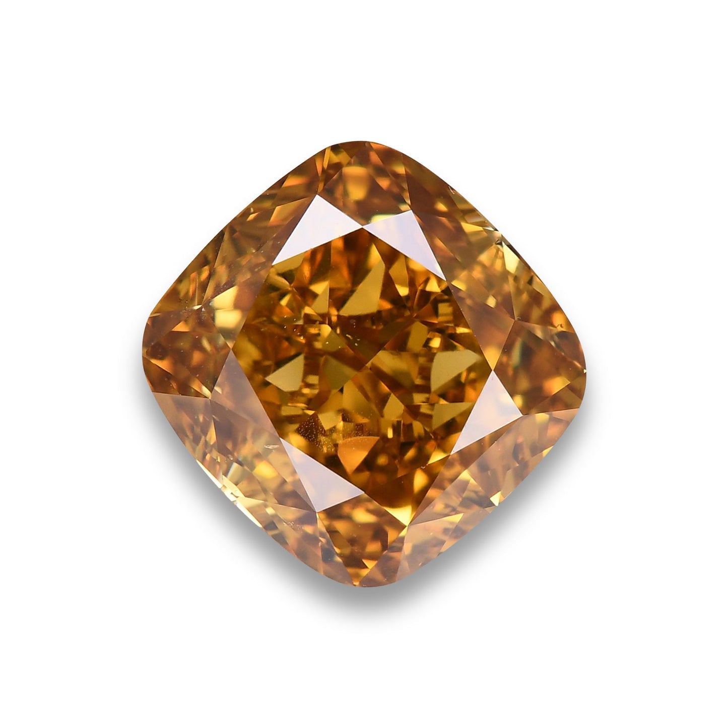 5,73 Karat Fancy Deep Brownish Orange Yellow Cushion Diamond SI1 GIA