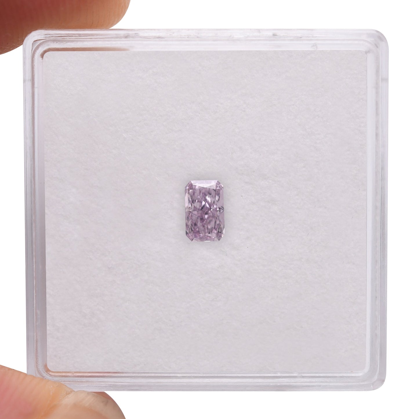 0,26 Karat Fancy Pink Purple Radiant Diamant VS2 GIA