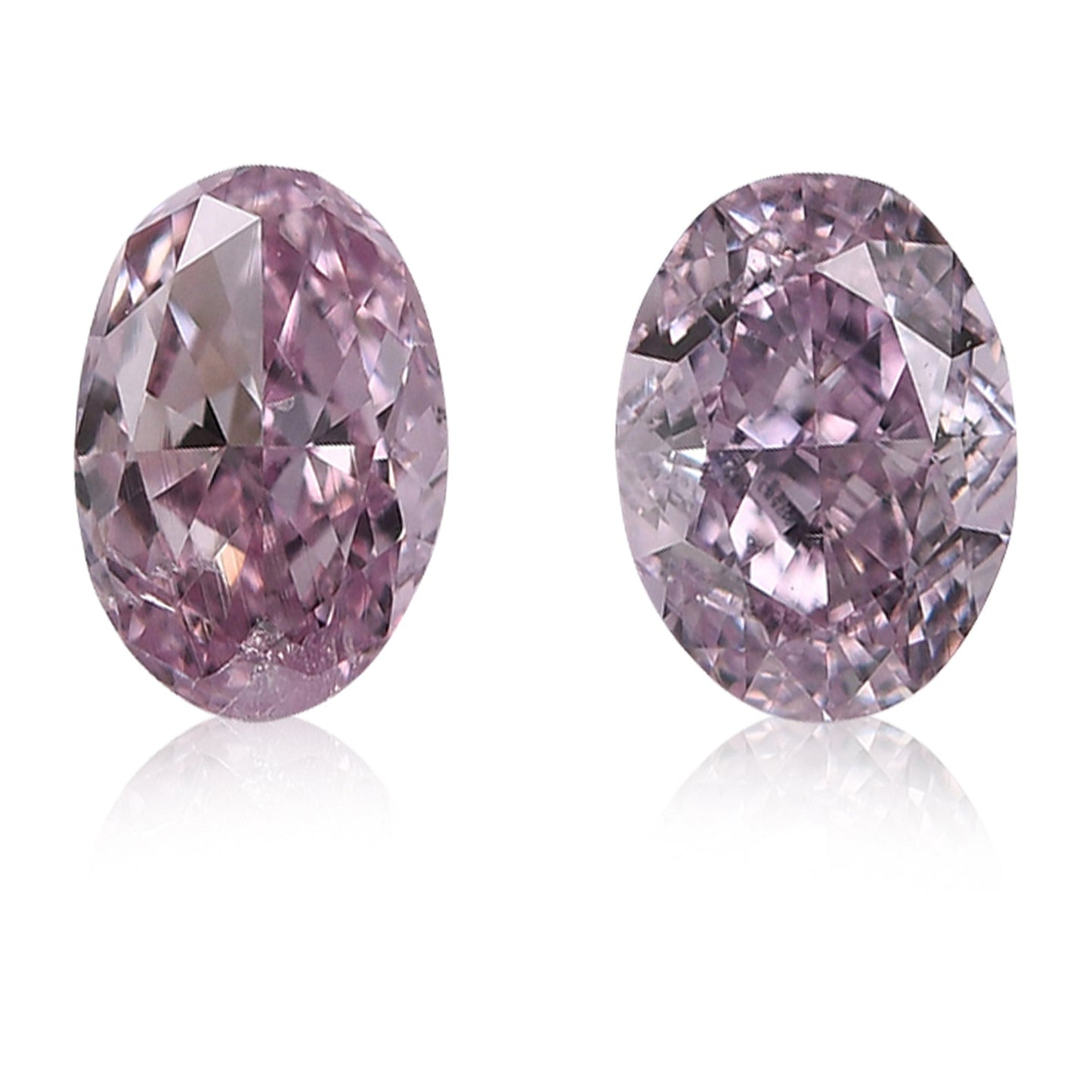 0,51 Karat Fancy Purplish Pink Oval Diamonds I1