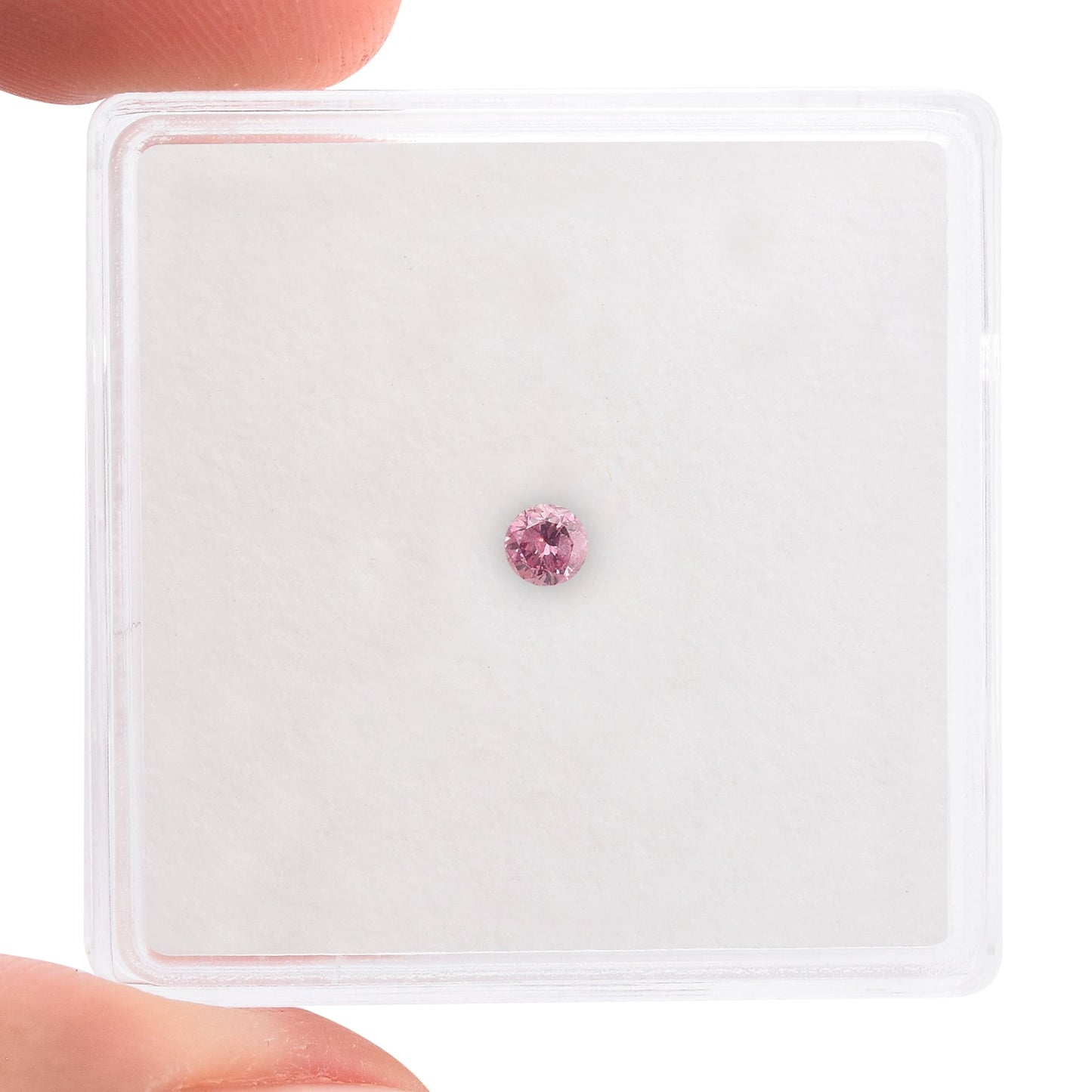 0,07 Karat Fancy Intense Pink Rundbrillant-Diamant GIA