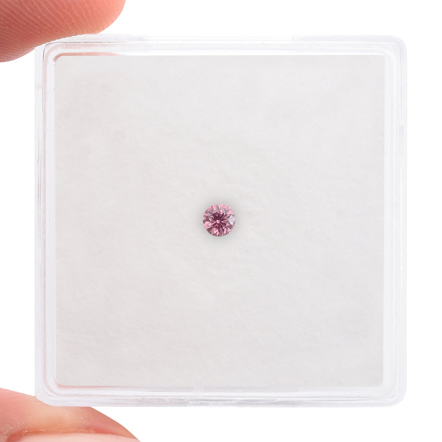 0,06 Karat Fancy Intense Pink Rundbrillant-Diamant GIA