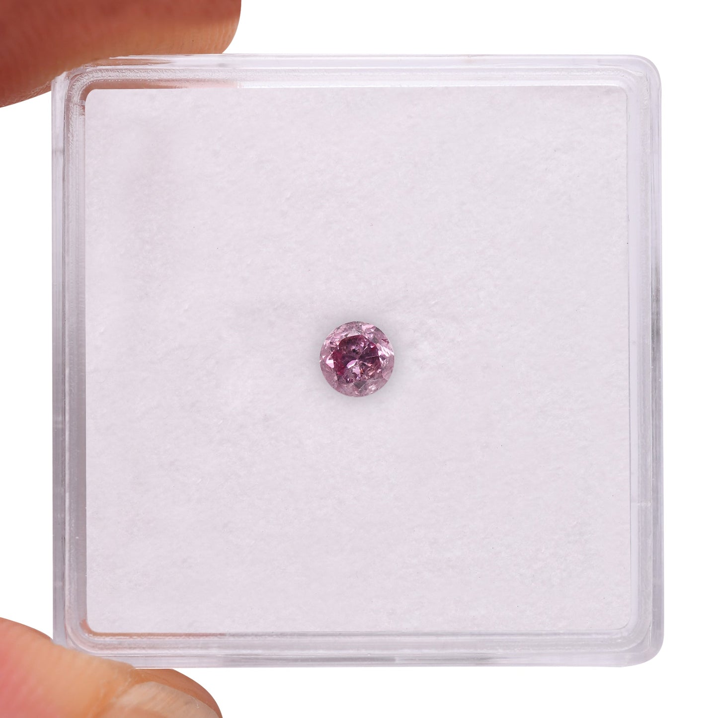 0,18 Karat Fancy Intense Purplish Pink Brillant Diamant I3 GIA