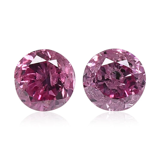 0,36 Karat Fancy Intense Purplish Pink Round Brilliant Diamonds I3