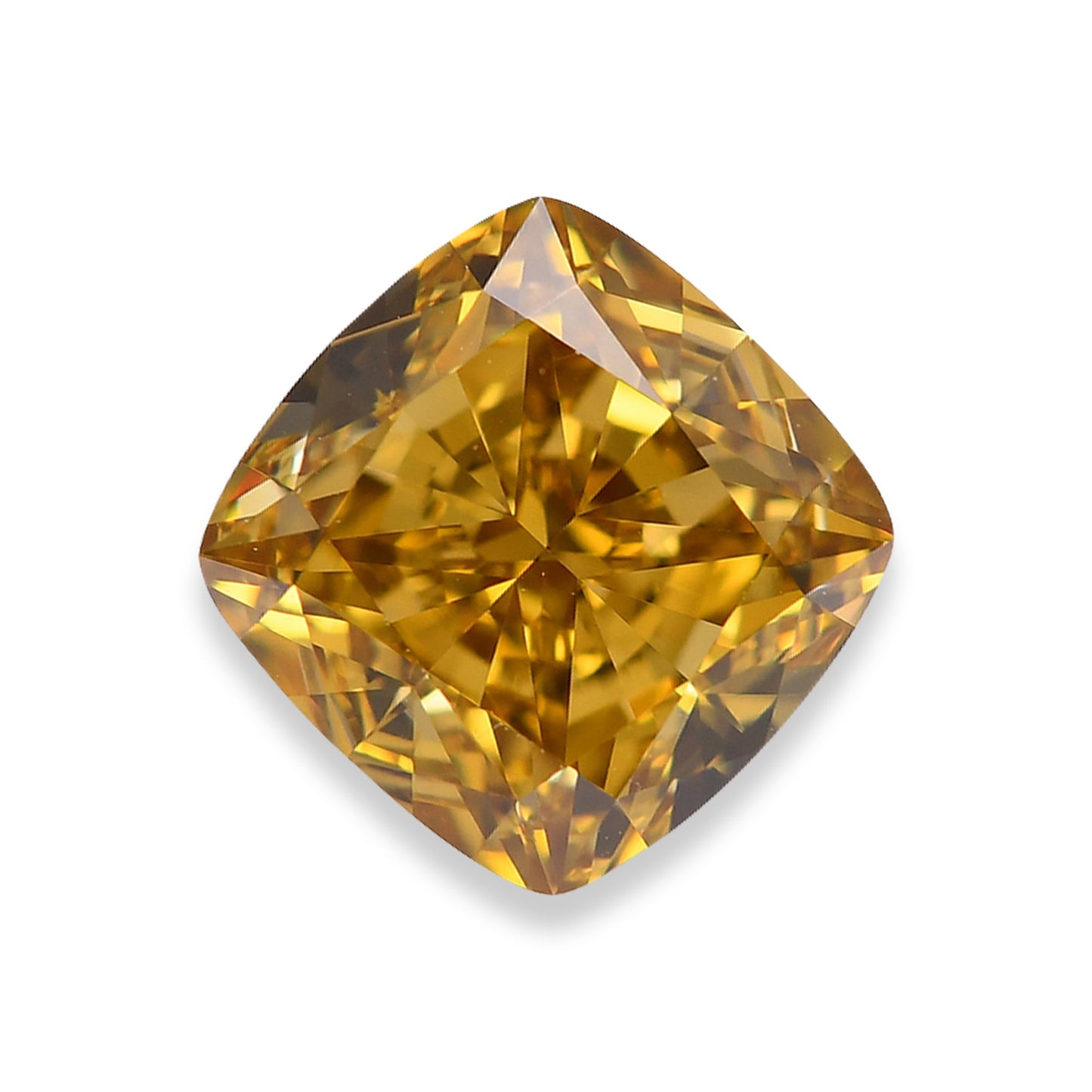 2,01 Karat Fancy Deep Brownish Yellow Cushion Diamond VVS2 GIA