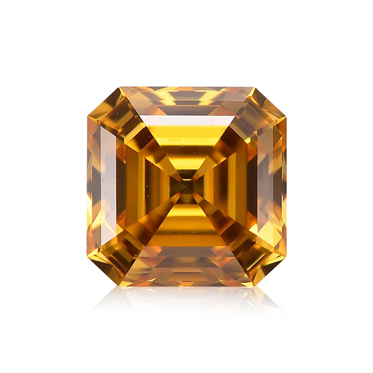 0,71 Karat Fancy Vivid Orange Yellow Asscher-Diamant VS2 GIA