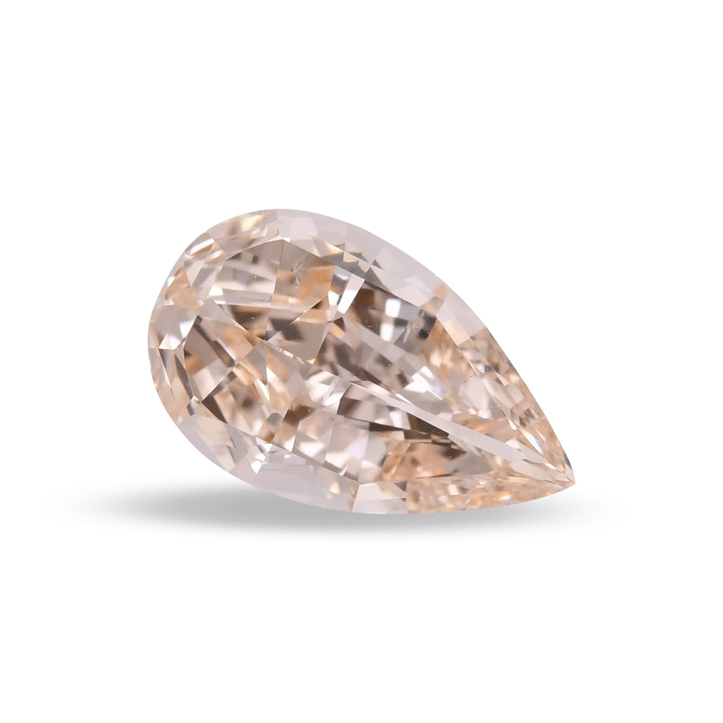 0,90 Karat Fancy Pinkish Orange Birnenförmiger Diamant SI2 GIA