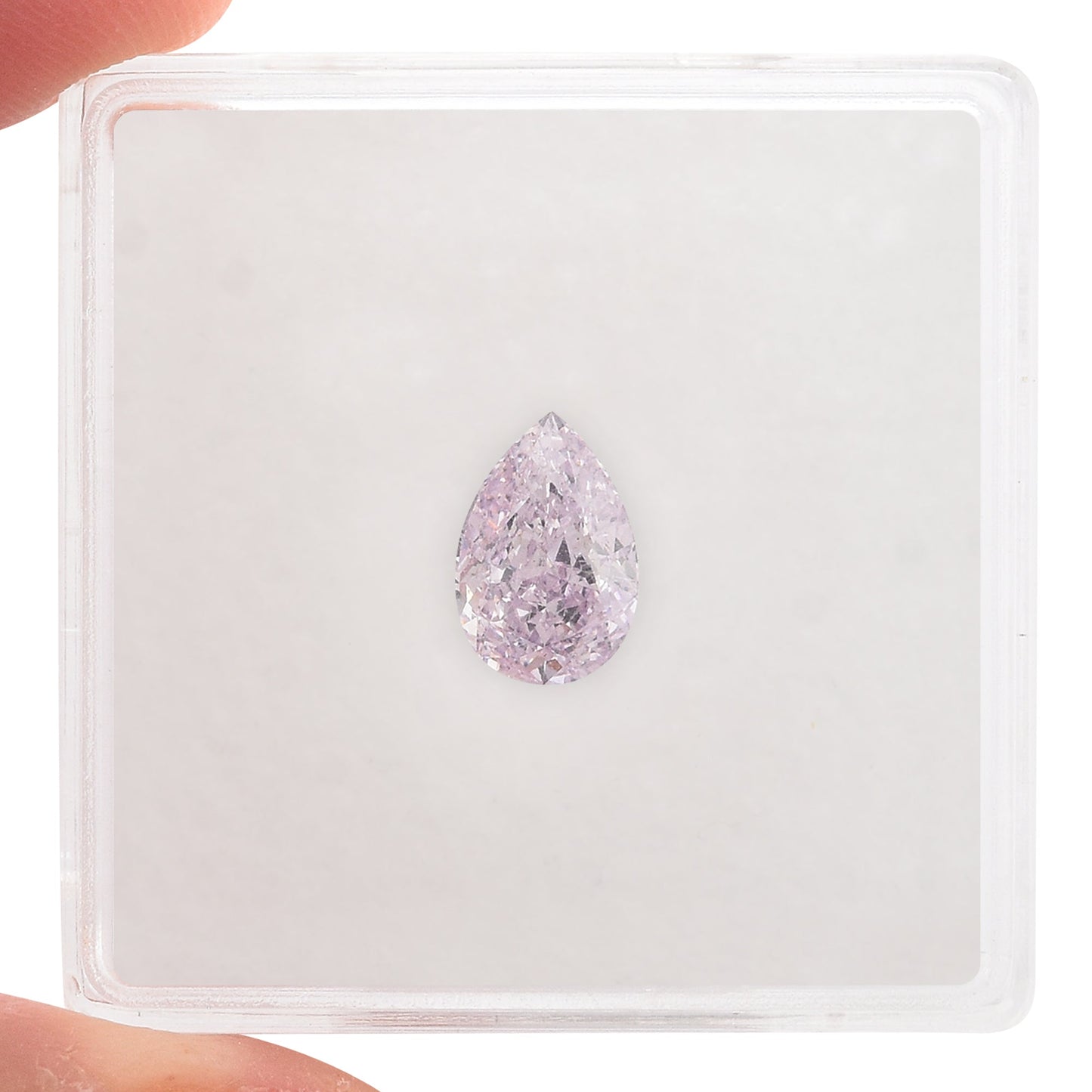 0,94 Karat Fancy Light Pinkish Purple Birnenförmiger Diamant SI2 GIA