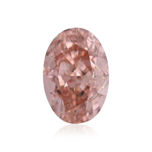0.59 Carat Fancy Intense Orangy Pink Oval Diamond VVS2 GIA