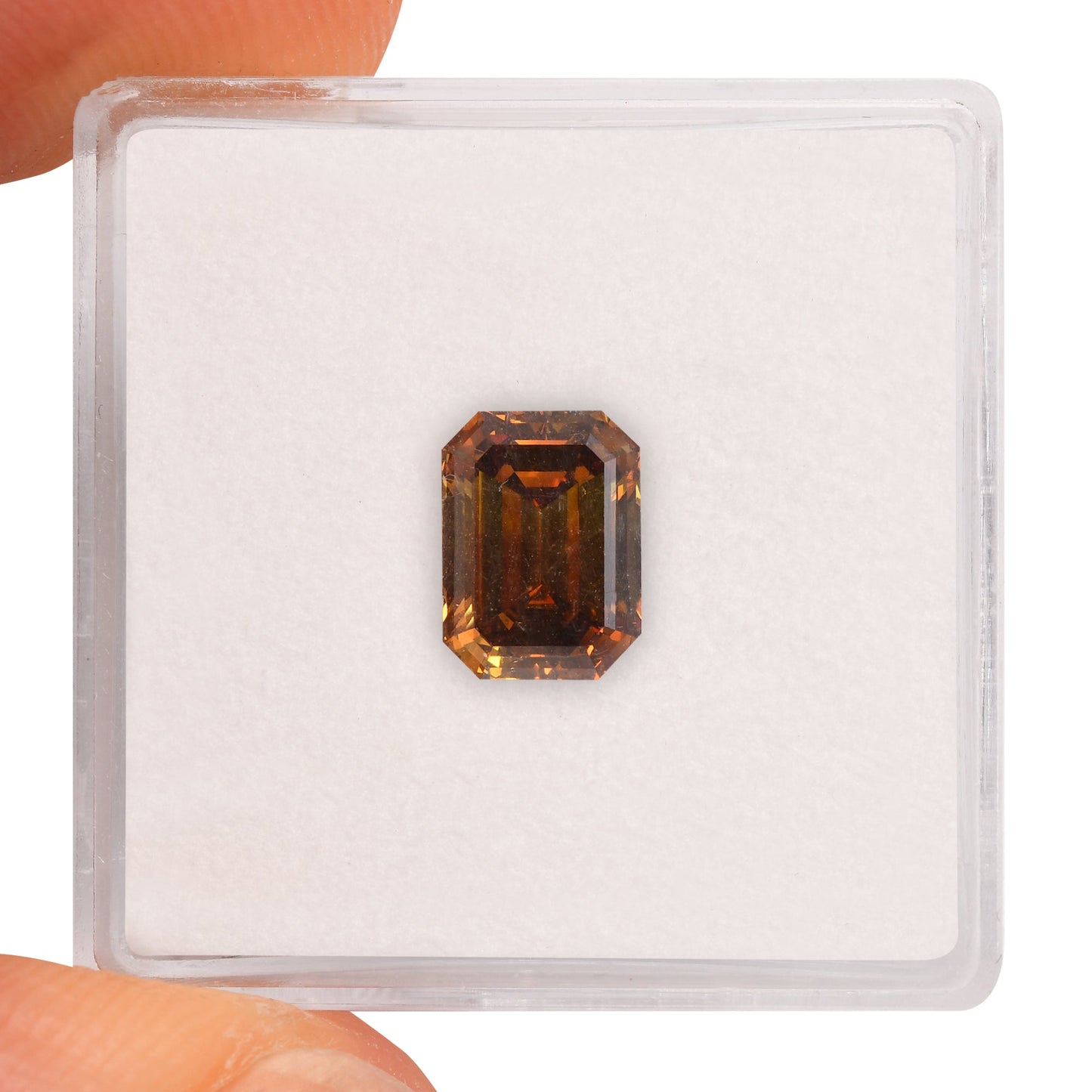 1,72 Karat Fancy Deep Orange Brown Emerald Diamond VS2 GIA