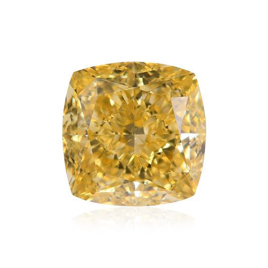 0,51 Karat Fancy Intense Yellow Cushion Diamond VVS1 GIA