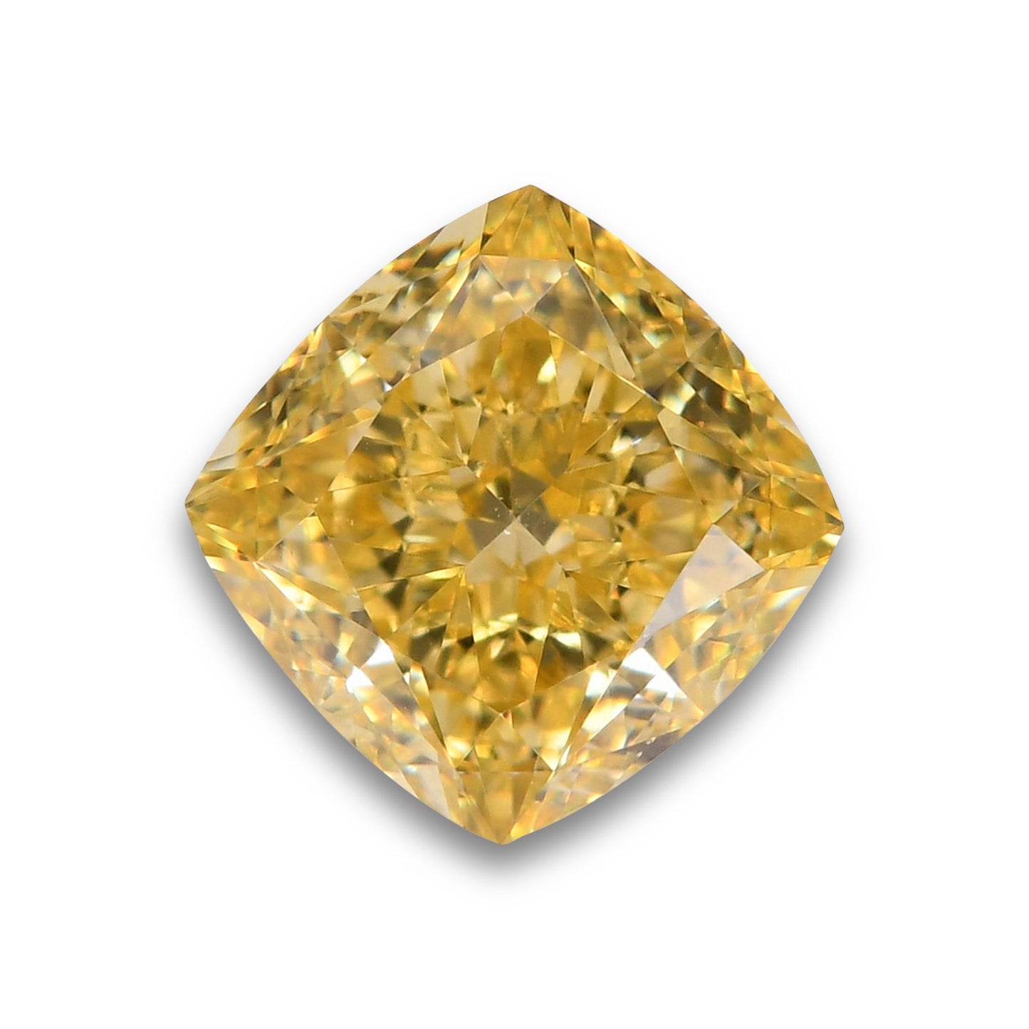0,51 Karat Fancy Intense Yellow Cushion Diamond VVS1 GIA