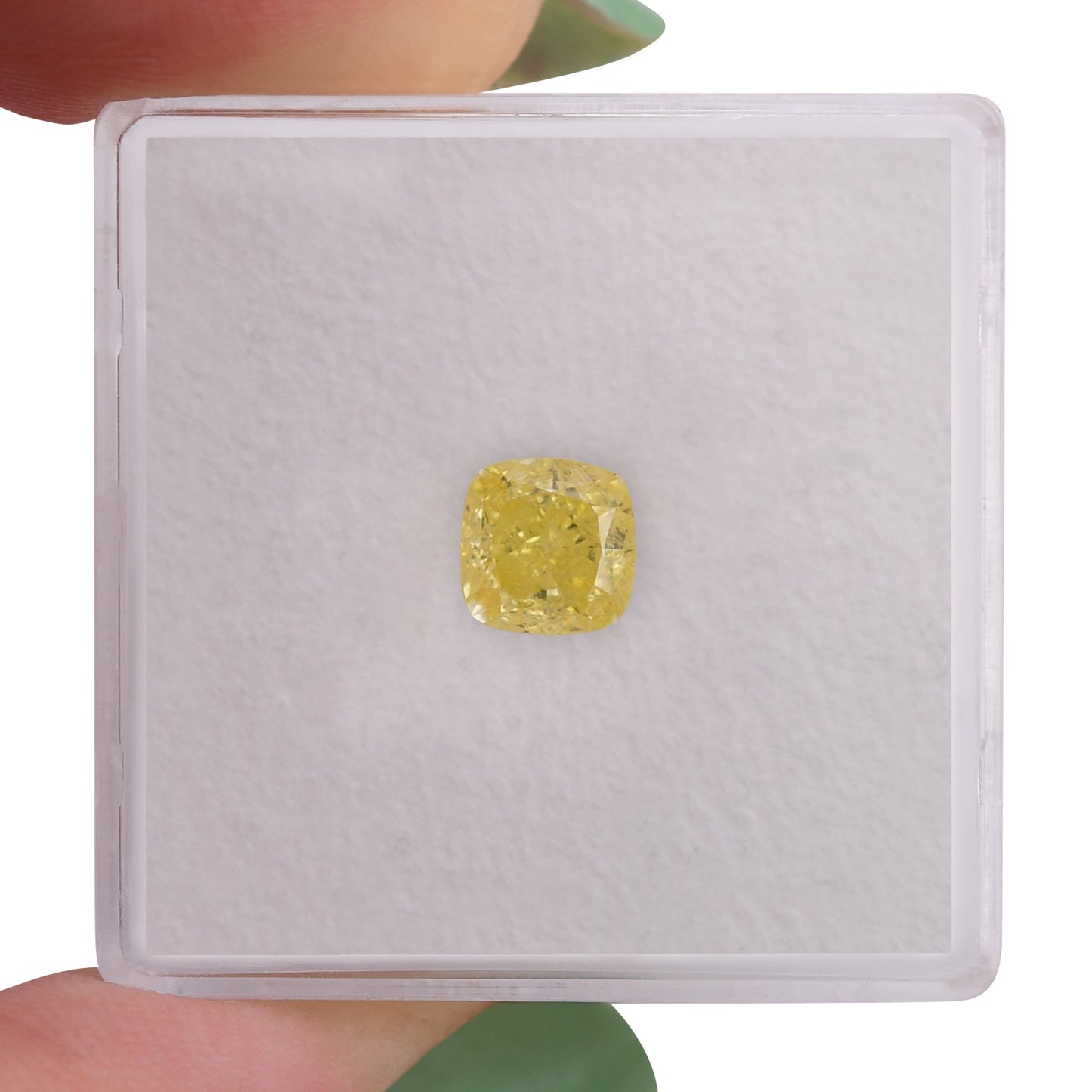 1,04 Karat Fancy Intense Yellow Cushion Diamond VS1 GIA