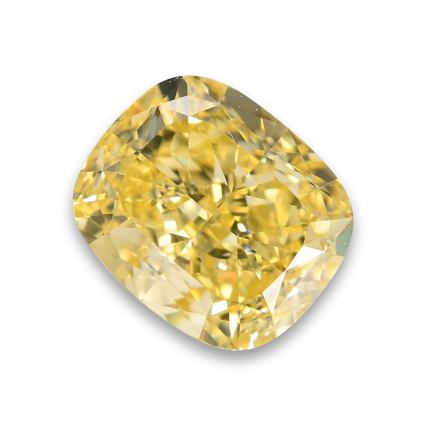 1.31 Carat Fancy Intense Yellow Cushion Diamond VS1 GIA