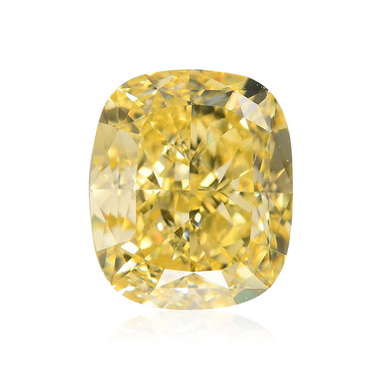 1,31 Karat Fancy Intense Yellow Cushion Diamond VS1 GIA