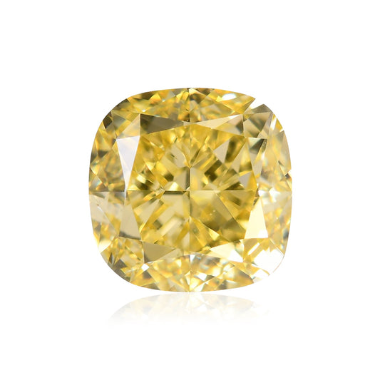 0,67 Karat Fancy Intense Yellow Cushion Diamond VVS1 GIA