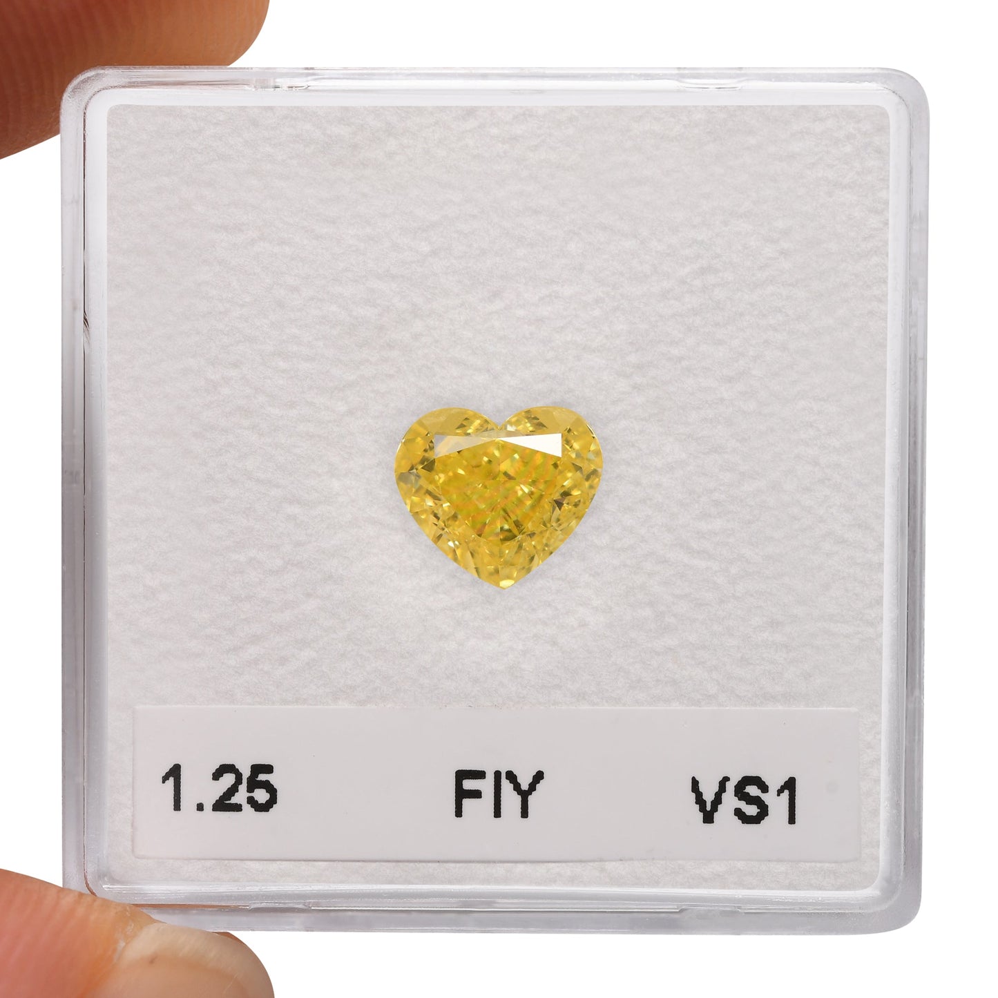 1,25 Karat Fancy Intense Yellow Heart Diamond VS1 GIA