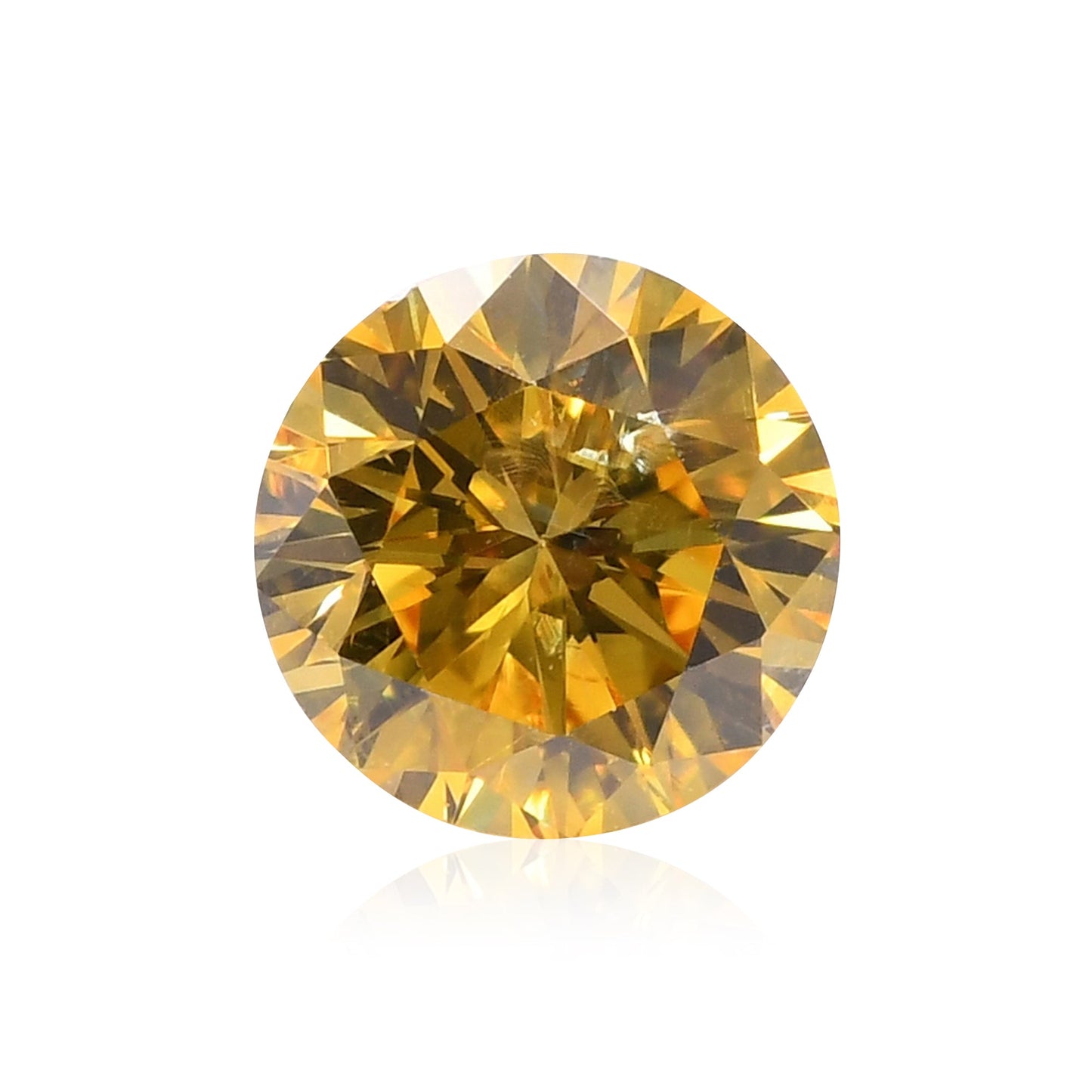 0.27 Carat Fancy Vivid Yellow Round Brilliant Diamond I2 GIA
