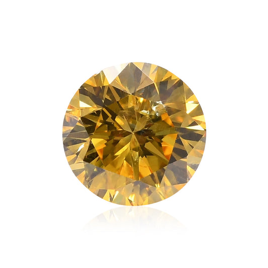 0,27 Karat Fancy Vivid Yellow Brillant, runder Diamant, I2 GIA