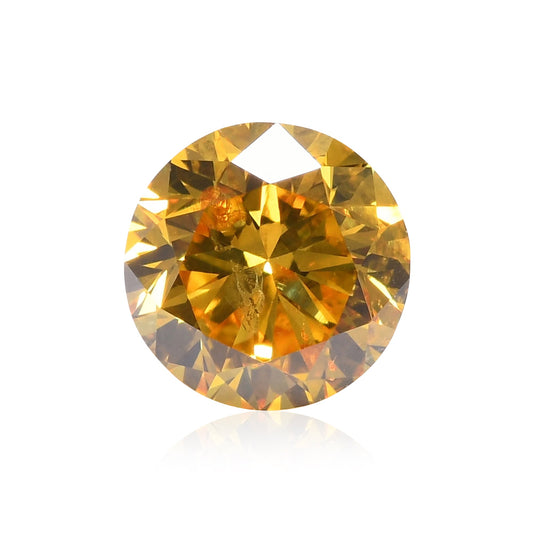 0,32 Karat Fancy Vivid Yellow Brillant, runder Diamant, I2 GIA
