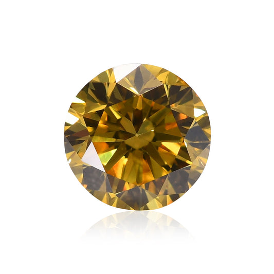 0,35 Karat Fancy Vivid Yellow Brillant, runder Diamant, SI1, GIA