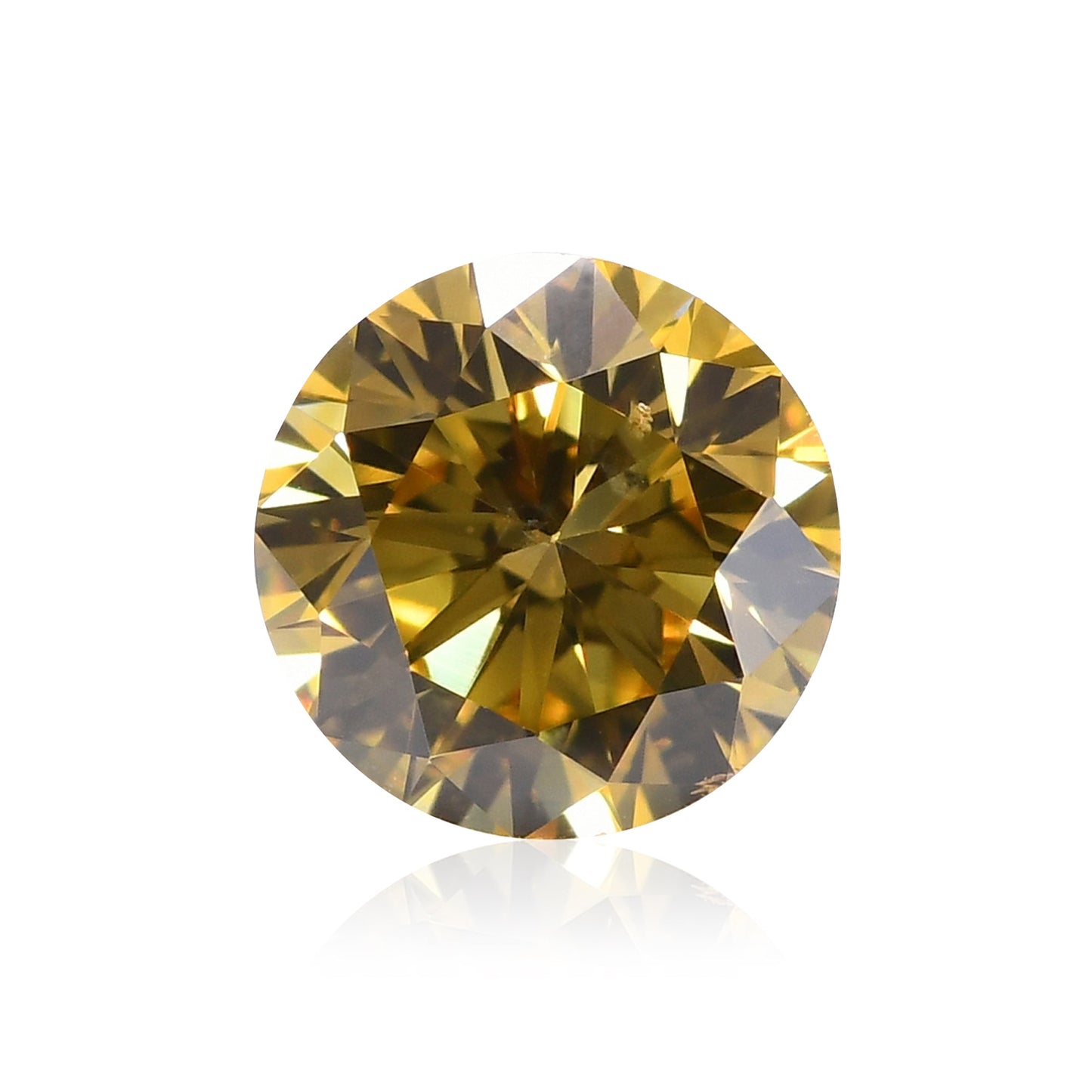 0.36 Carat Fancy Intense Yellow Round Brilliant Diamond SI1 GIA