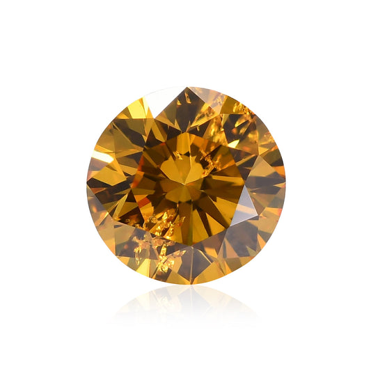 0,43 Karat Fancy Vivid Orange Yellow Brillant, runder Diamant, I2 GIA