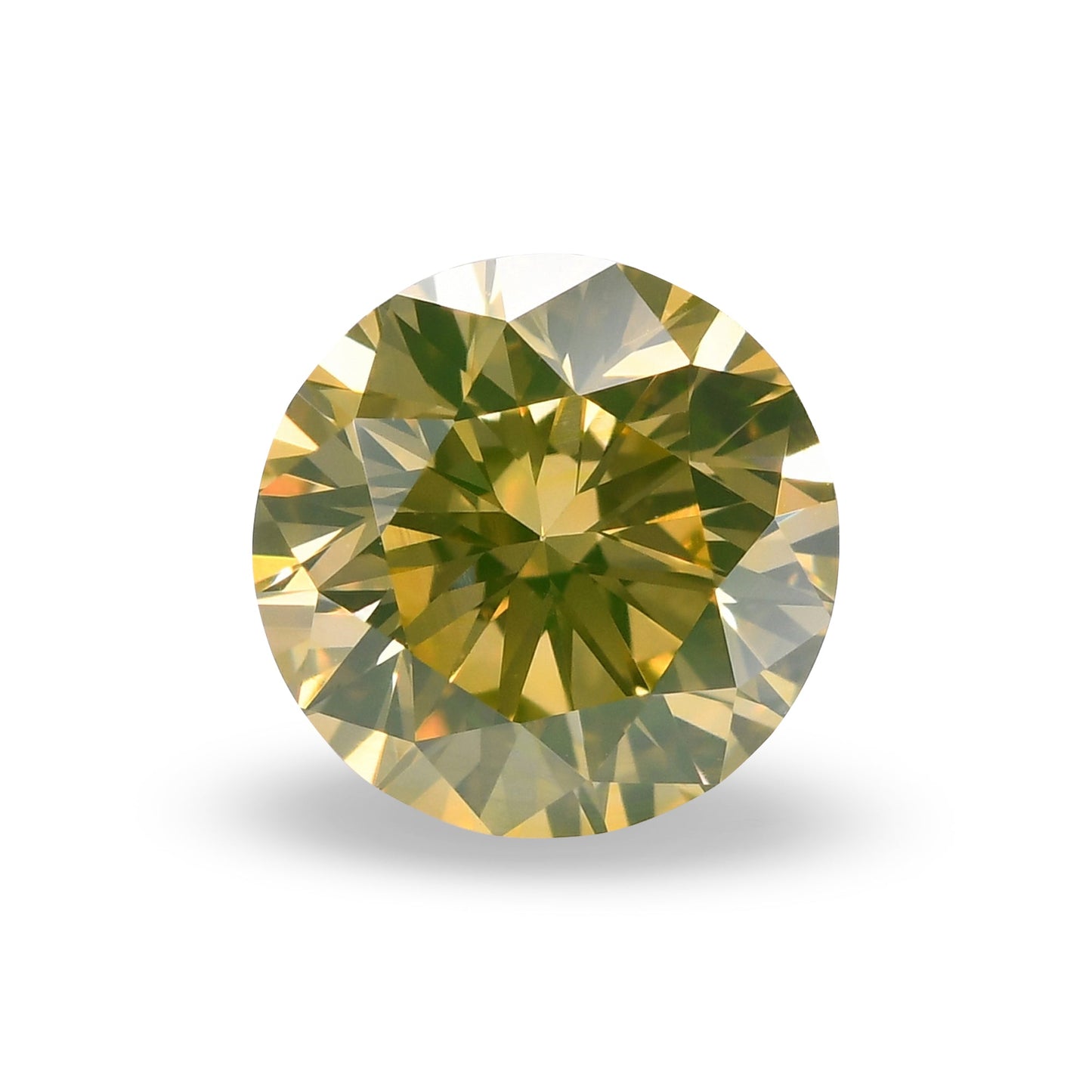 0.57 Carat Fancy Greenish Yellow Round Brilliant Diamond VS1 GIA