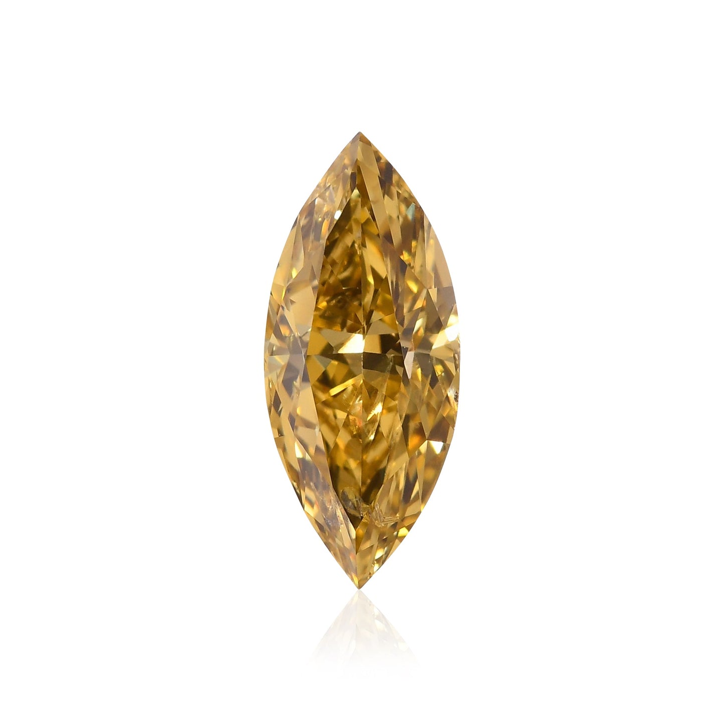 0.63 Carat Fancy Deep Brownish Yellow Marquise Diamond I1 GIA
