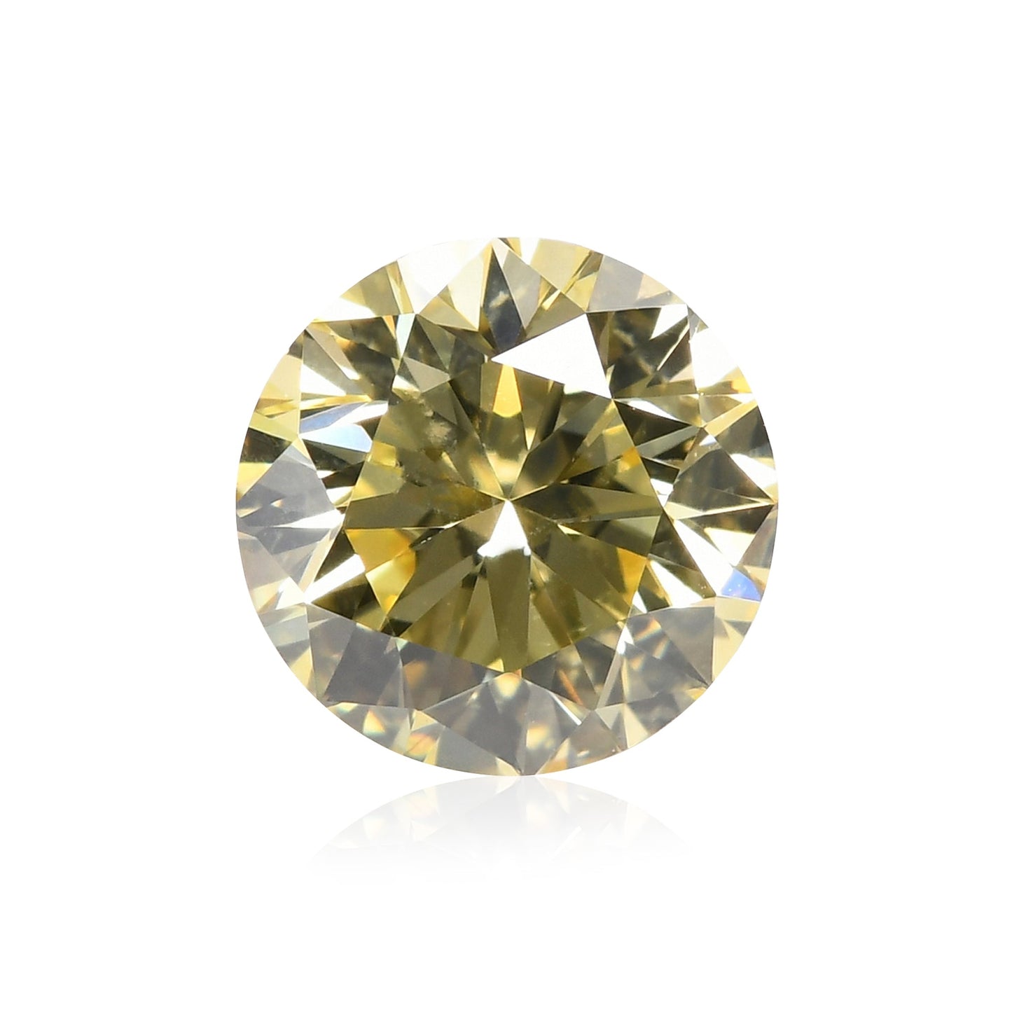 0.69 Carat Fancy Yellow Round Brilliant Diamond SI2 GIA