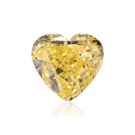 0.77 Carat Fancy Intense Yellow HEART Diamond VVS1 GIA