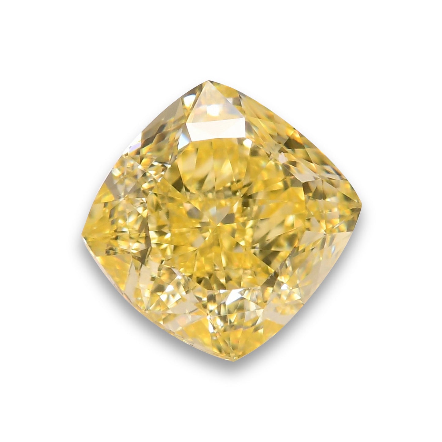 0,71 Karat Fancy Intense Yellow Cushion Diamond VVS2 GIA