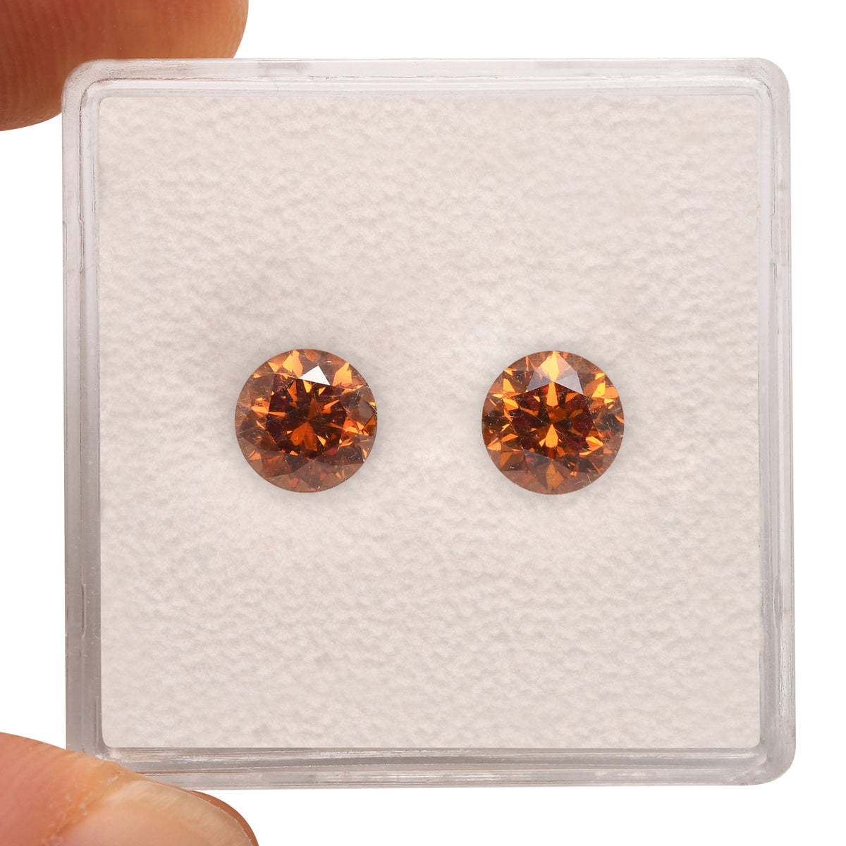 1.41 Carat Fancy Deep Yellowish Orange Round Brilliant Diamonds SI2