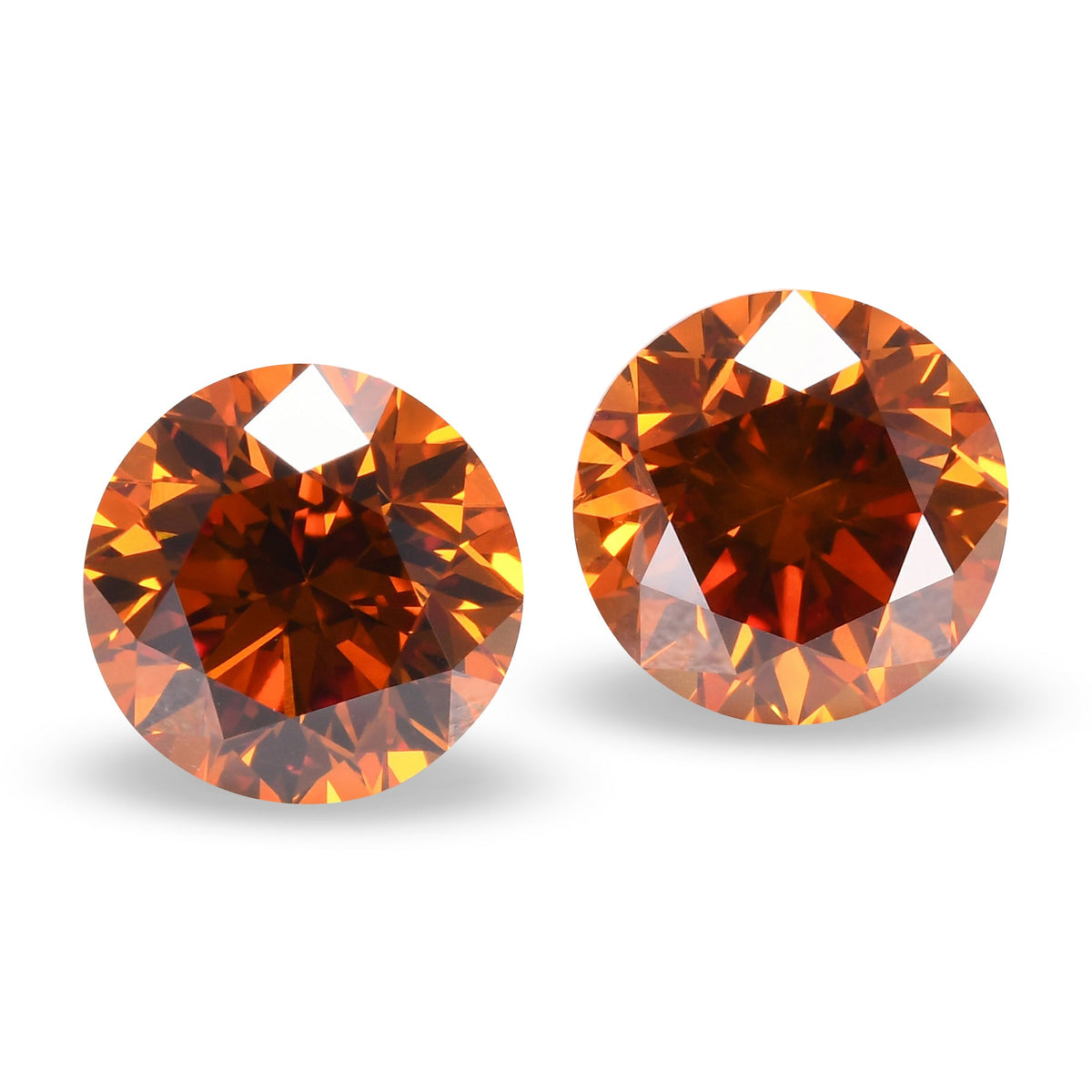 1.41 Carat Fancy Deep Yellowish Orange Round Brilliant Diamonds SI2