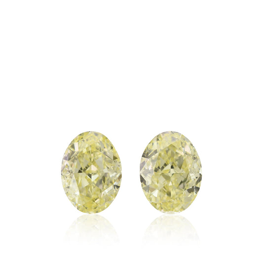 2,03 Karat Fancy Light Yellow Oval Diamonds VS1 GIA