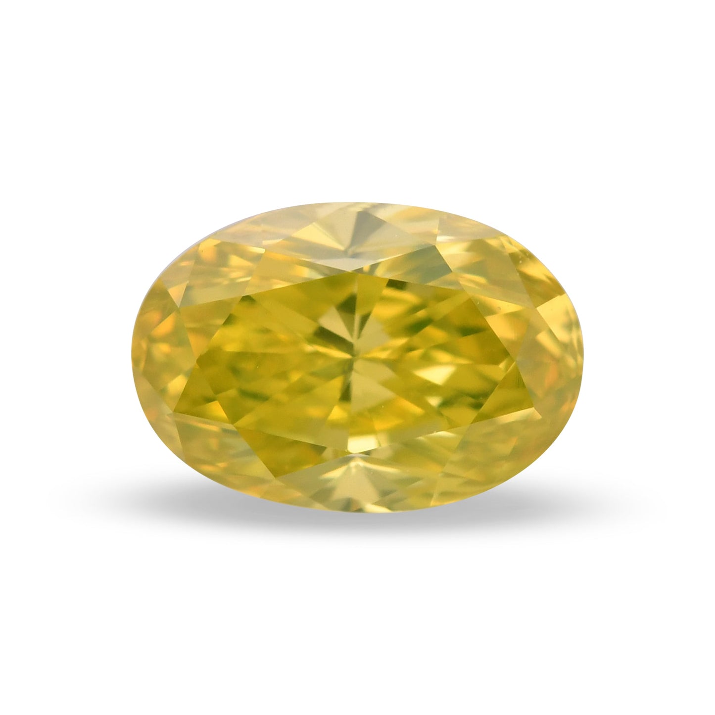 0.58 Carat Fancy Vivid Greenish Yellow Oval Diamond VS1 GIA