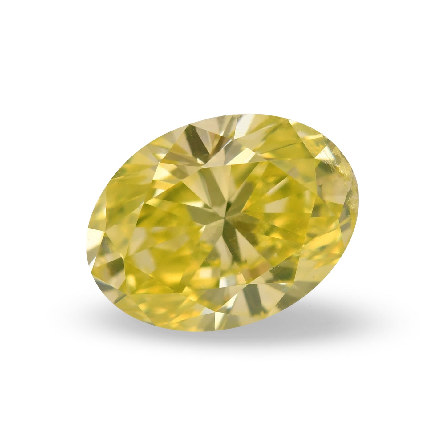 0.72 Carat Fancy Intense Greenish Yellow Oval Diamond VVS2 GIA