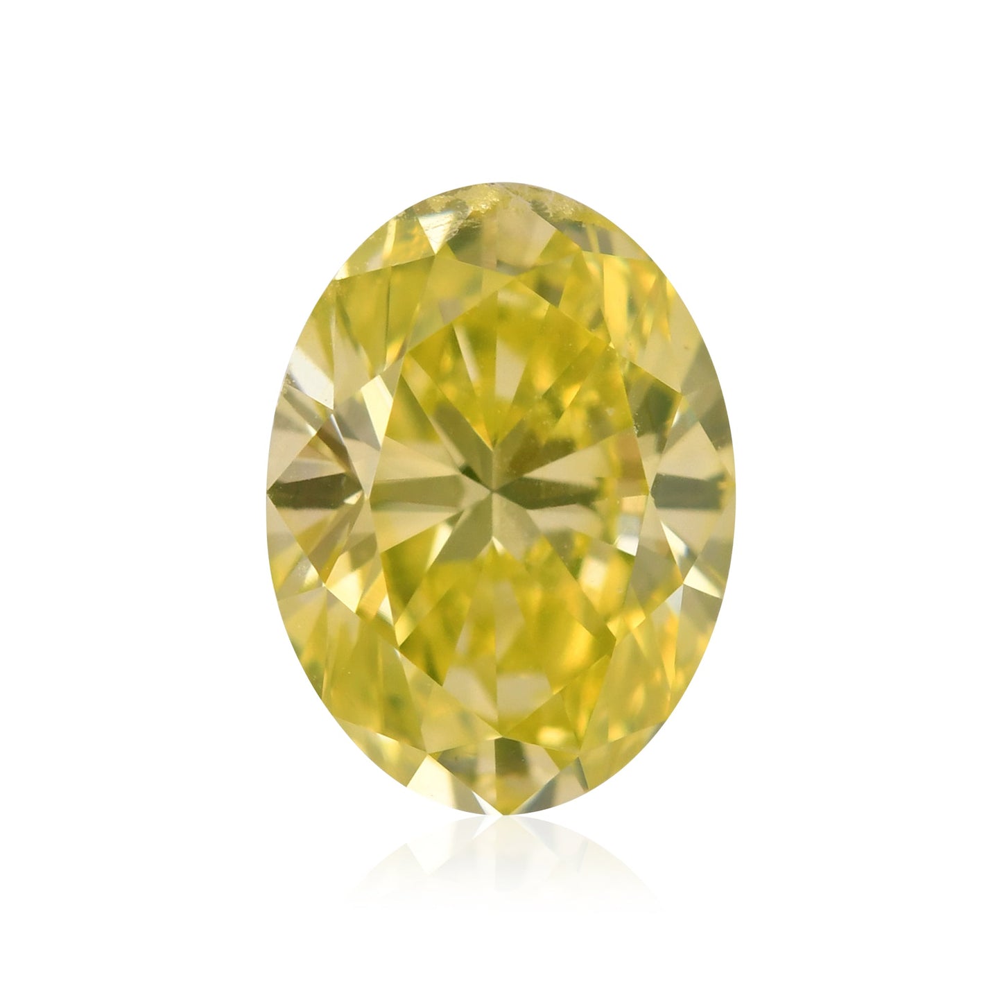 0.72 Carat Fancy Intense Greenish Yellow Oval Diamond VVS2 GIA